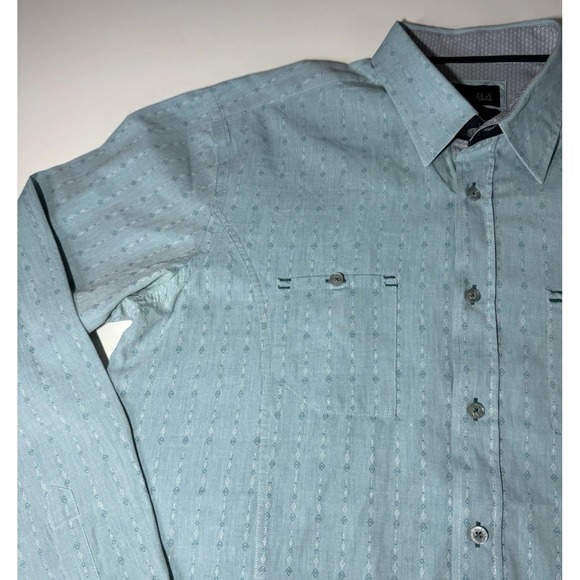 Eight X Premium Men's XL Long Sleeve Slim Fit Button-Up Shirt Geometric Pattern - Picture 3 of 16